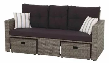 Siena Garden Barrios Loungeset 3tlg. Geflecht/Polyester
