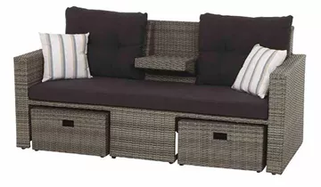 Siena Garden Barrios Loungeset 3tlg. Geflecht/Polyester