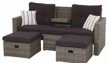 Siena Garden Barrios Loungeset 3tlg. Geflecht/Polyester