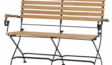 Siena Garden Peru Biergarten-Klappbank mit Armlehnen Eisen/Teak