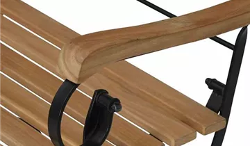 Siena Garden Peru Biergarten-Klappbank mit Armlehnen Eisen/Teak