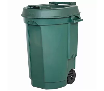Fahrbarer Abfallbehälter 110L 55x58x81cm, grün