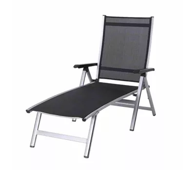 MWH Sonnenliege Elements Textilgewebe 145 cm x 70 cm x 104,5 cm silber-anthrazit