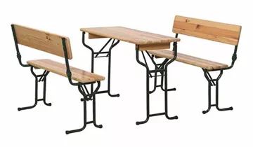 Festzeltgarnitur mit Rückenlehne 3-teilig 110x50cm