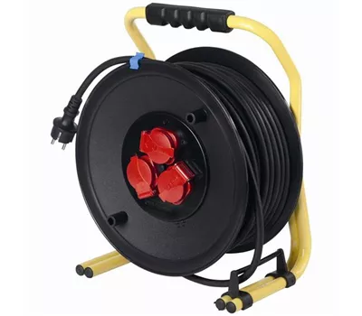 AS-Schwabe Kabeltrommel 40 m Schwarz