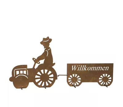 H.G-Deko Willkommensschild Traktor 43cm