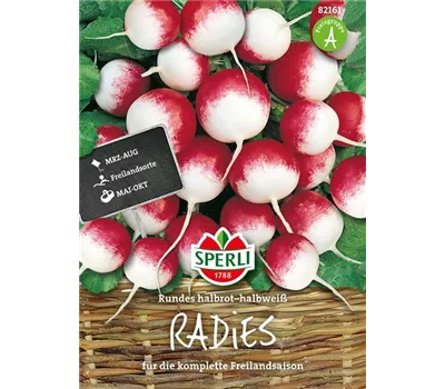 Radieschen 'Rundes Halbrot-Halbweiß'